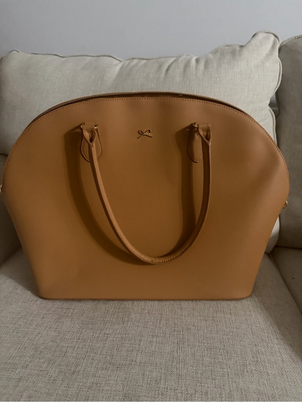 Structured Tote Bag in Caramel Tan - Women Bags